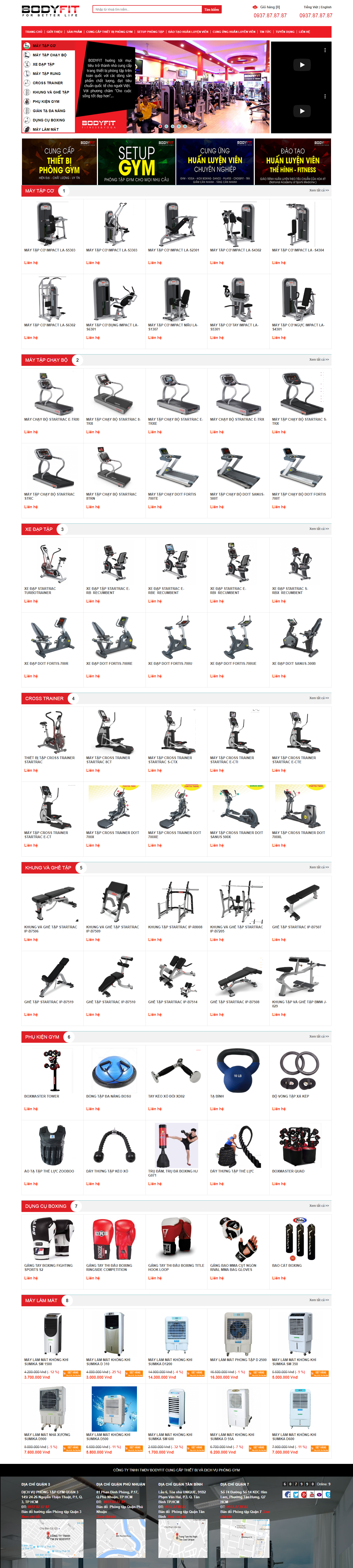 Thiết kế Website thiết bị gym - www.thietbiphongtap.com.vn