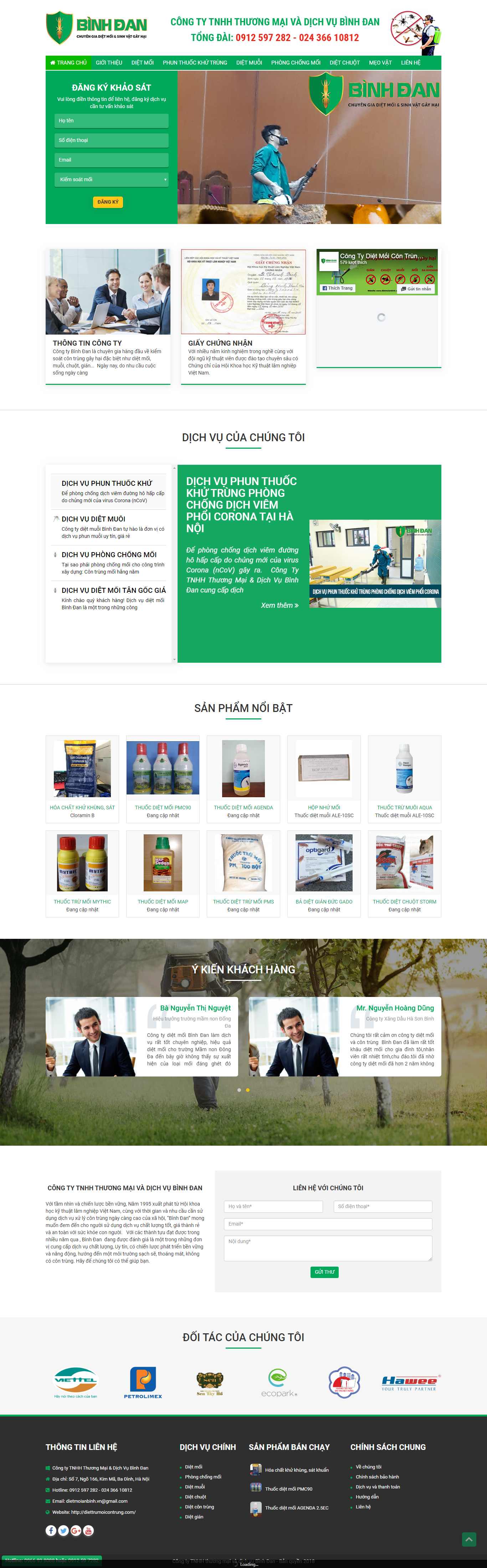 Thiết kế Website thuốc diệt côn trùng - diettrumoicontrung.com