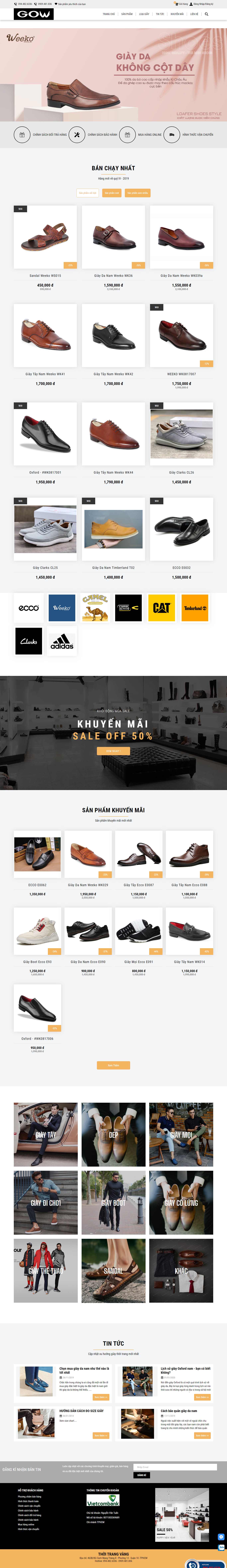 Thiết kế Website giày da - giayvnxk.com
