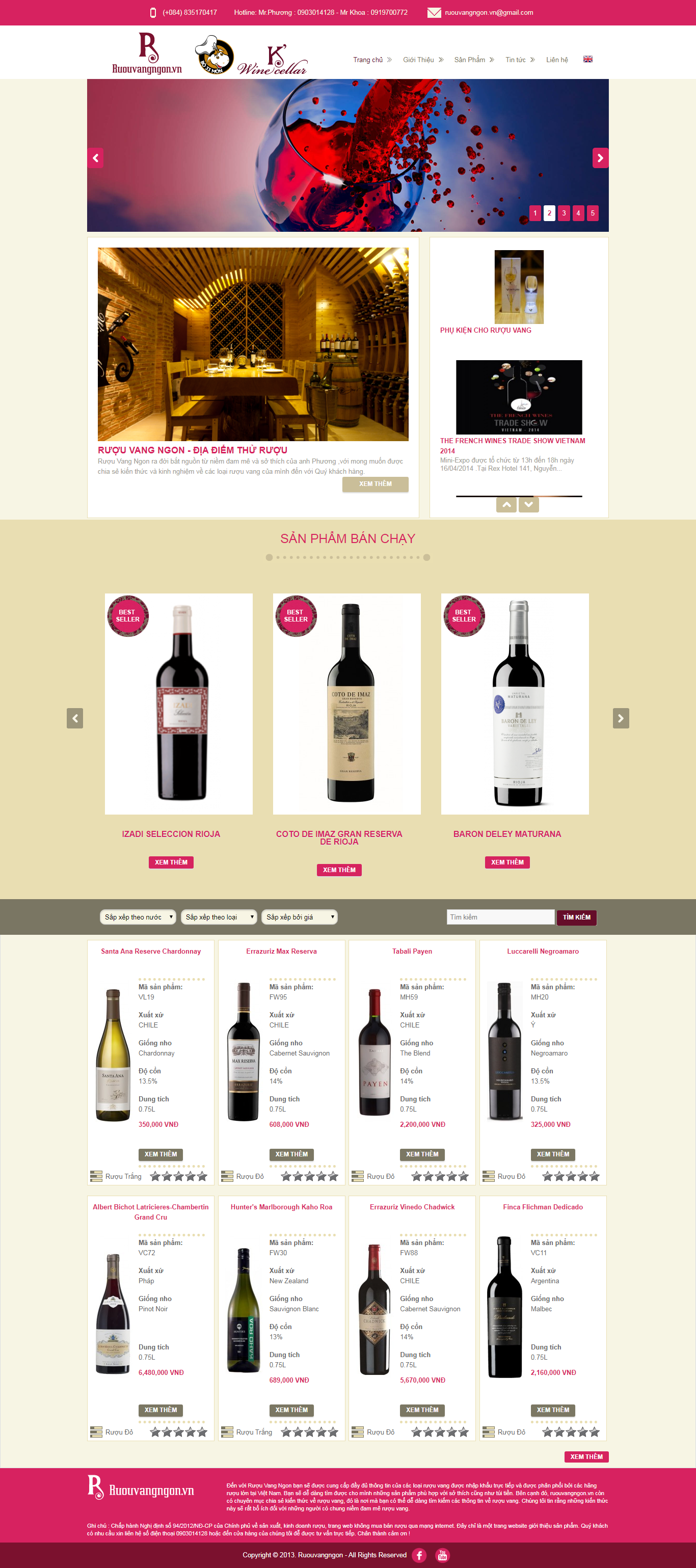Thiết kế Website rượu vang - ruouvangngon.vn