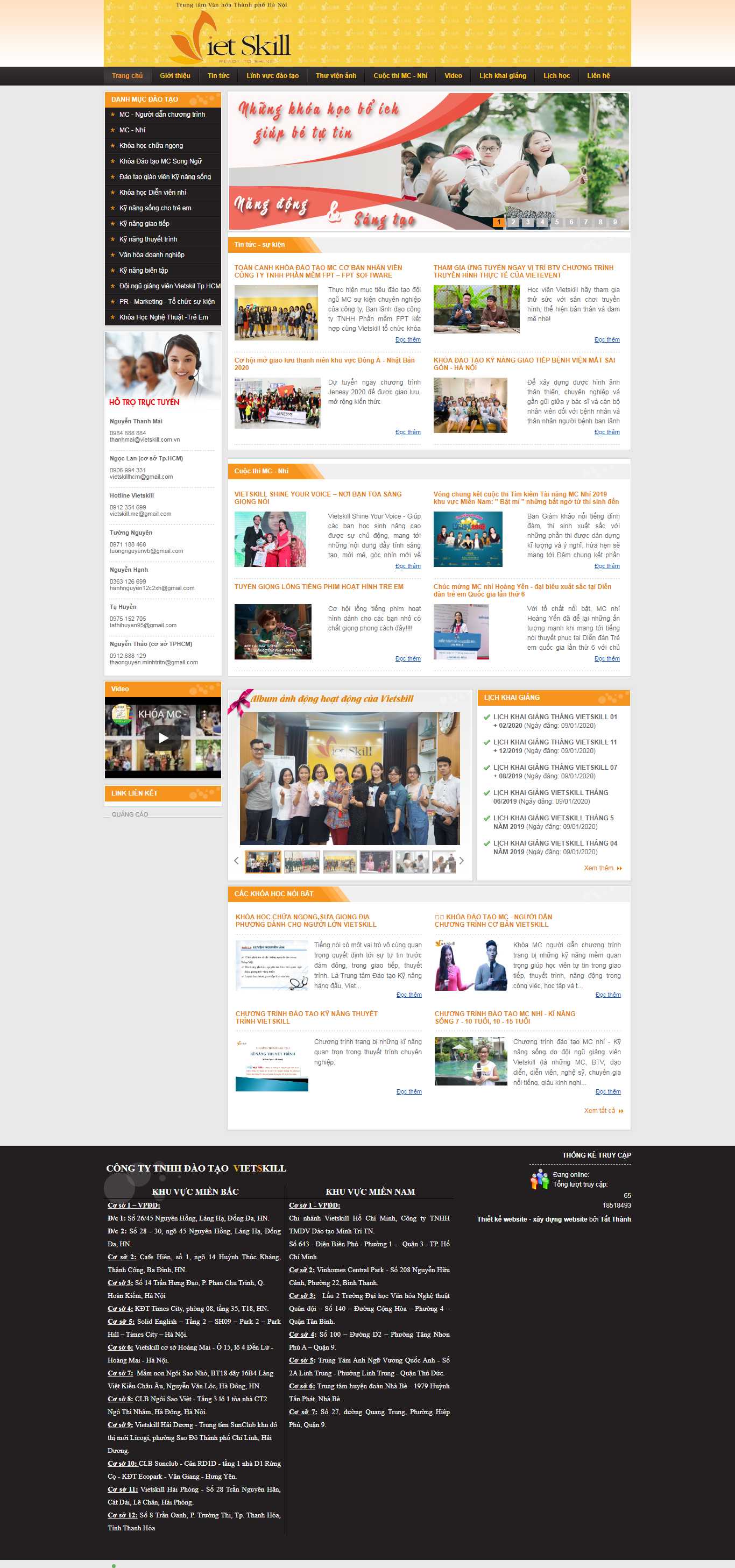 Thiết kế Website trung tâm đào tạo - vietskill.com.vn