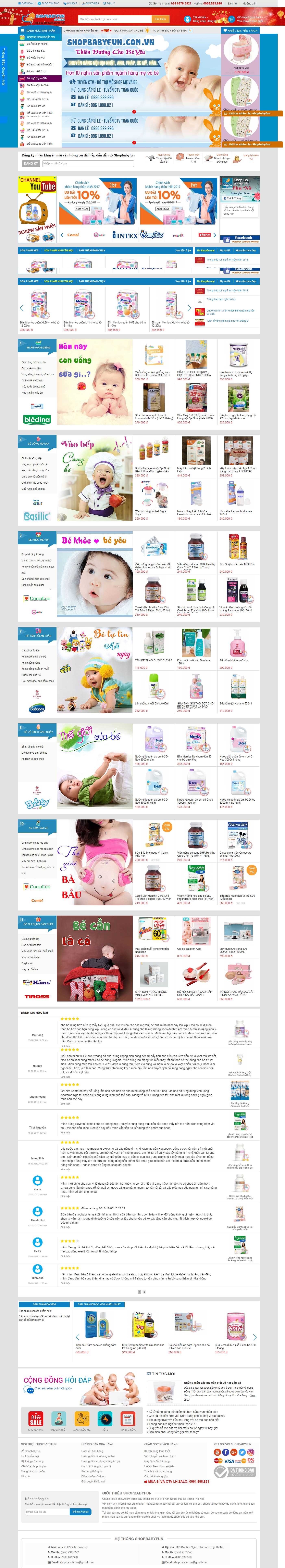 Thiết kế Website bỉm sữa - shopbabyfun.com.vn
