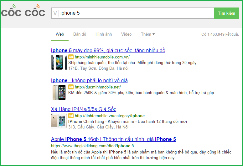 Quảng cáo Cốc Cốc Web thú cưng